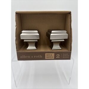 Allen + Roth Mix & Match Brushed Nickel‎ Aluminum Curtain Rod Finials #634452
